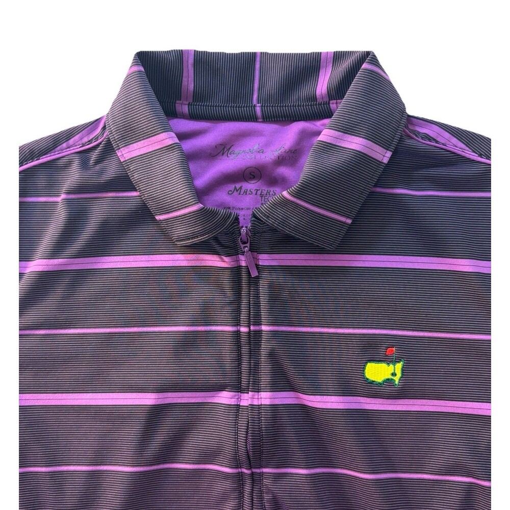 Magnolia Lane Masters Tech 1/4 Zip Short Sleeve Polo Shirt Womens Small Purple